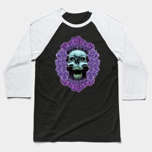 Vampire Skull Roses Baseball T-Shirt